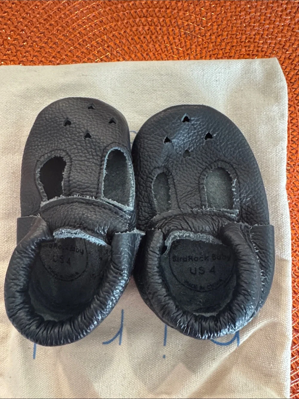 Black Leather T-Strap Baby Shoes